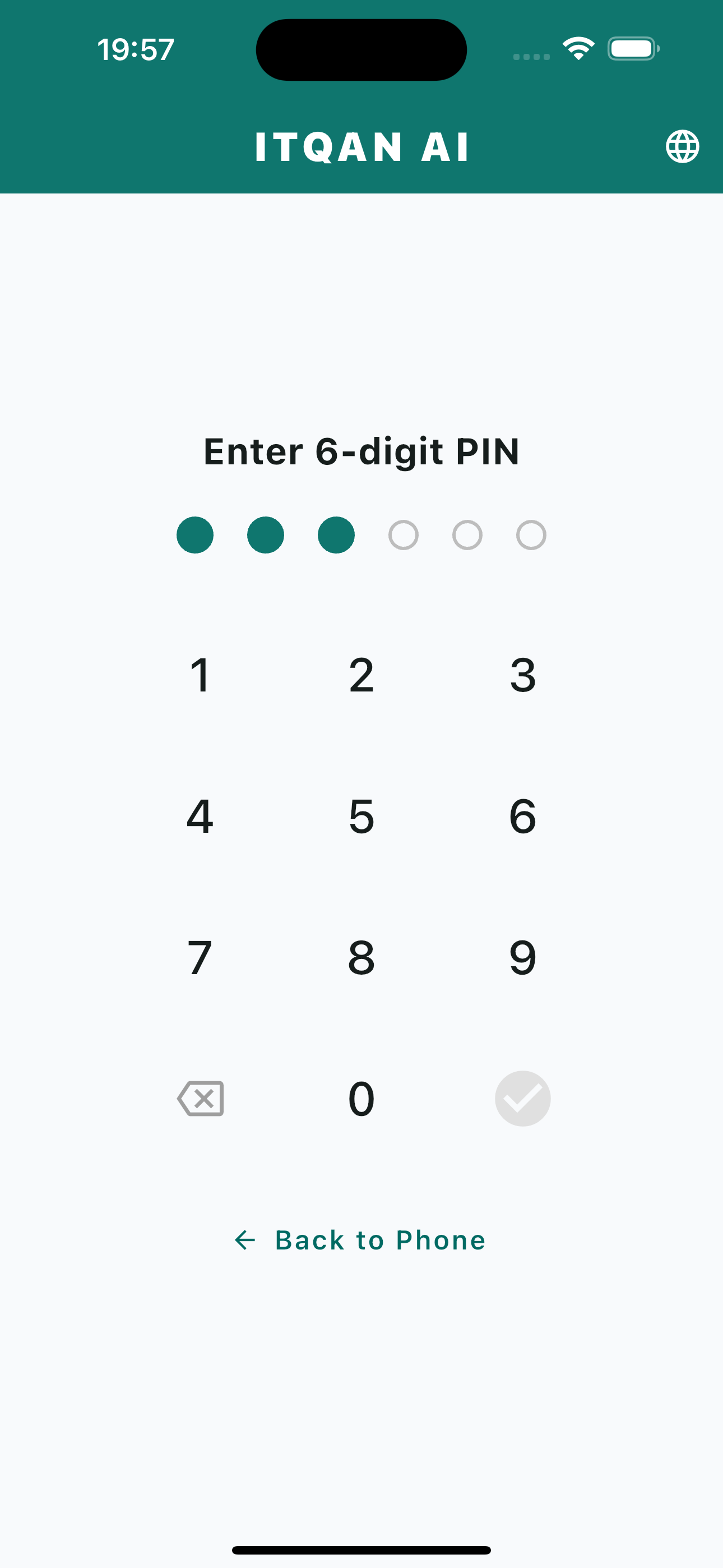 Worker App — PIN entry