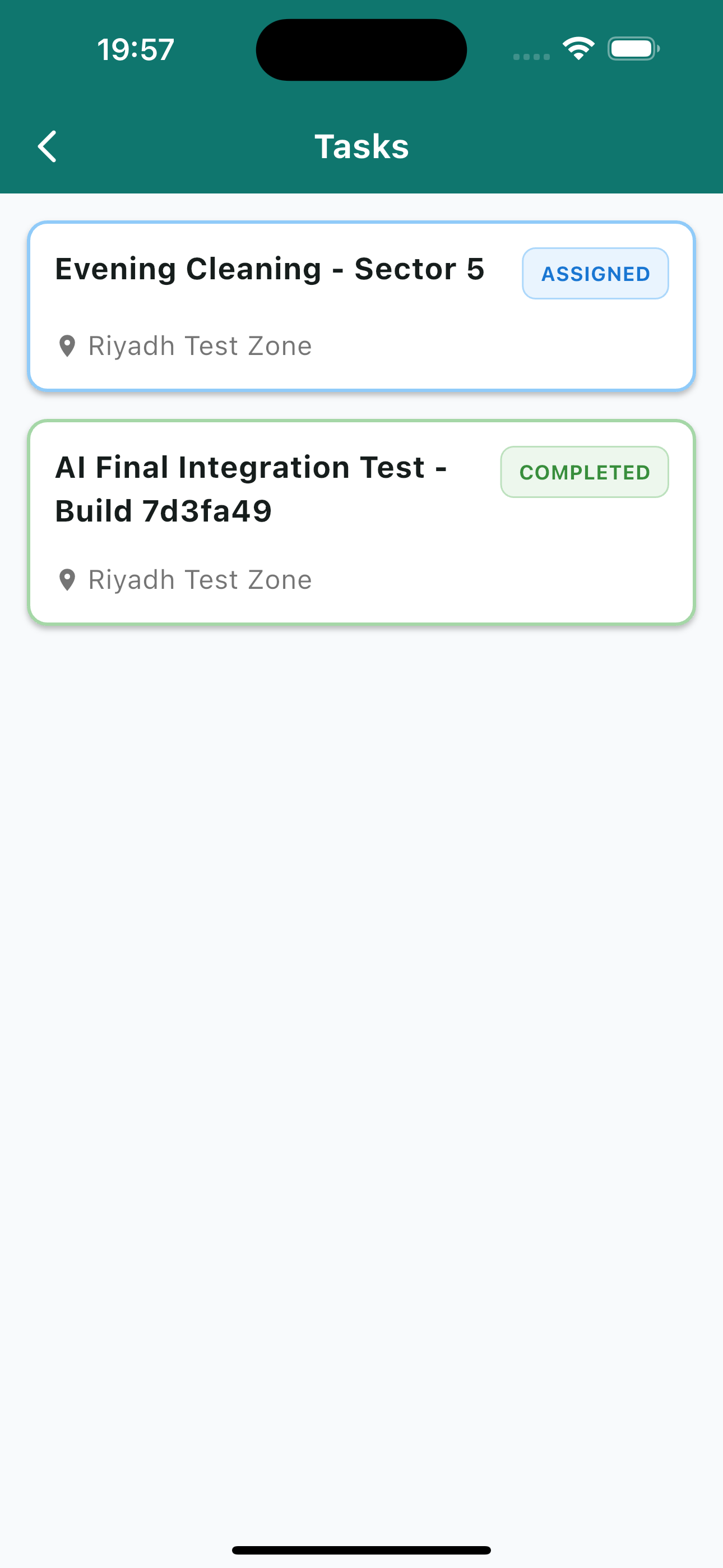 Worker App — Task list